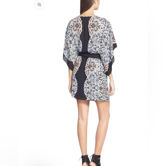 BCBGMaxAzria Black/Comb Lois Kimono Dress. - Picture 2 of 7